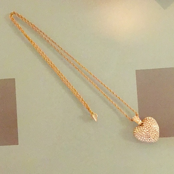 AUTHENTIC SWAROVSKI HEART PENDANT & ROPE CHAIN - Picture 1 of 7